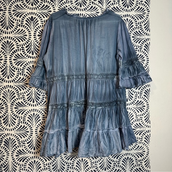 Vintage Henna Tie Dye Cotton Bohemian Blouse - Picture 4 of 15